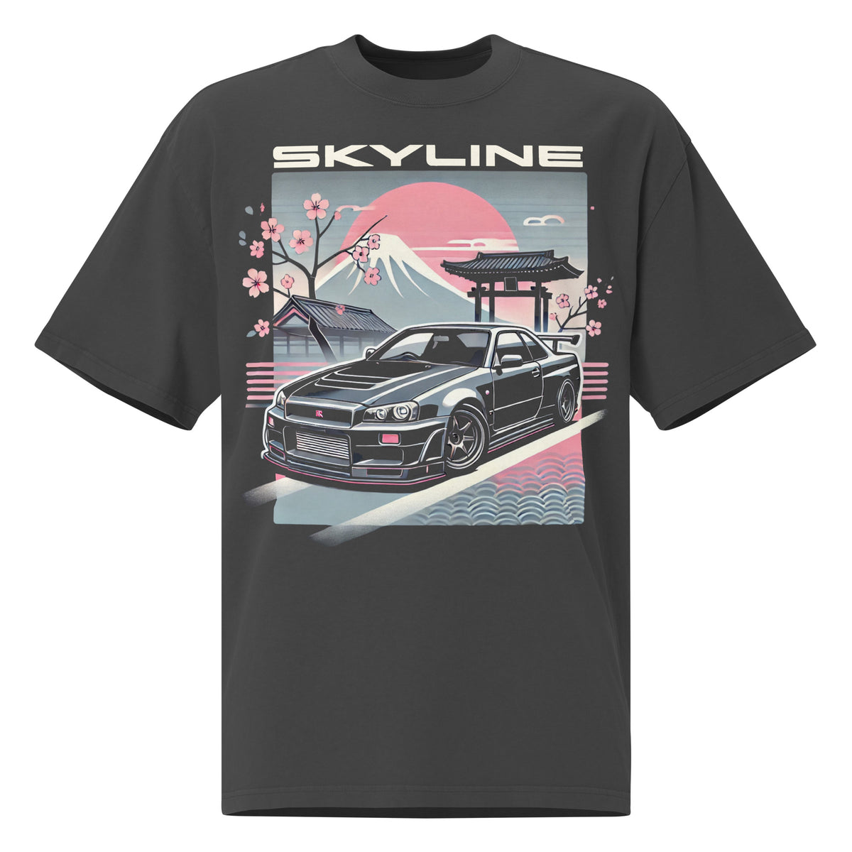 1990s JDM Car Art Graphic tee R34 Nissan GT-R Skyline Japanese