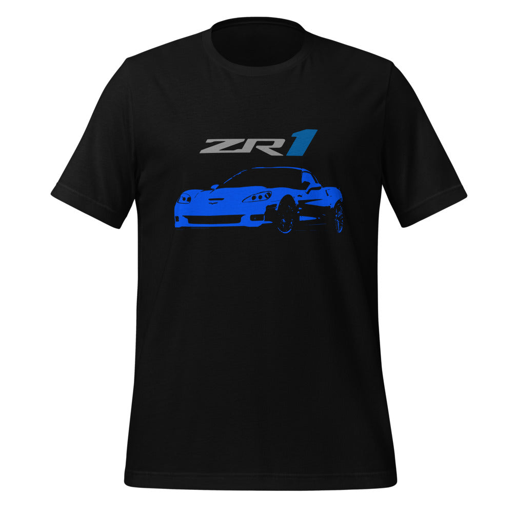 Blue Corvette C6 ZR1 Custom Sixth Gen Vette Drivers t-shirt for Car show