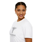 Nurse Licensed To Care Caduceus Symbol T-Shirt Modern Nursing Professional Gift