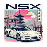 NSX Poster JDM Classic Car Tokyo Temple Cherry Blossom Wall Art