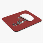 Monte Carlo Script Mouse Pad | Retro Racing Logo, Red Desk Mat