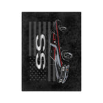 1969 Chevelle SS Black Microfiber Throw Blanket Classic Muscle Car Gift