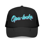 Opa Locka Miami Trucker Hat Retro Script Snapback Neon Pastel South Florida Streetwear Cap