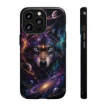 Cosmic Wolf Phone Case, Galaxy Nebula Portrait Tough Cover, Gift