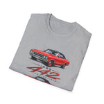 1965 Olds 442 Muscle Car T-Shirt | Classic Red Illustration