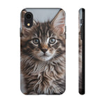 Maine Coon Kitten Phone Case, Tufted Ears Macro Portrait Cover