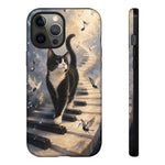 Piano Cat walking on keys Tough Case | Phone cover, musical cat art