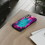 Neon Flamingo Pool Vaporwave Art Tough Phone Case