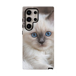 Ragdoll Kitten Phone Case, Blue Eyes Macro Portrait Cover, Gift