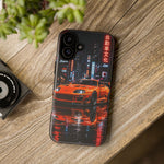 Orange Supra Phone Case, Neon City Night JDM Sports Car Tough Cover