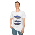 Blue 1963 Galaxie Convertible Illustration T-Shirt | Classic Car Art Tee