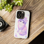 Pastel Cat Beanie Phone Case, Glitch Color Block Cover, Gift