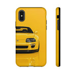 Yellow Supra Phone Case, MK4 90s JDM Legend Tough Protective Cover for Men