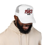 Born In 1983 Retro Script Cap – 1983 Birthday Gift Video Game Generation Foam Trucker Hat