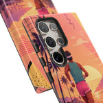 Retro Runner Sunset phone case | 80s Vaporwave jogging design