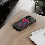 Glitch Rose Neon Phone Case Vaporwave Tough Cover