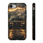 77 Trans Am Phone Case, Black Gold Muscle Car Foggy Backroad Cover
