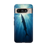 Barracuda Silhouette Phone Case, Sunlit Marine Art Tough Cover
