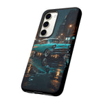 Vintage Teal 1957 Bel Air Classic Car Tough Case | Retro Rainy City Phone Cover