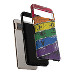 Rainbow Grunge Ripped Stripes phone case | Tough Cases