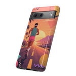 Retro Runner Sunset phone case | 80s Vaporwave jogging design