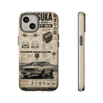 Silver Hakosuka Phone Case, Vintage JDM Infographic Cover