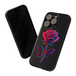 Glitch Rose Neon Phone Case Vaporwave Tough Cover