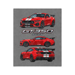 Red GT350 2025 Car Illustration Microfiber Blanket | Sports Muscle Car
