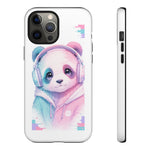 Pastel Panda Phone Case, Glitch Color Block Cover
