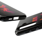 Glitch Phoenix Rising Art Tough Phone Case - Orange Pink Neon
