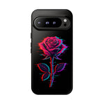 Glitch Rose Neon Phone Case Vaporwave Tough Cover