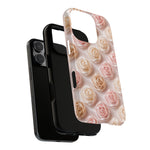 Silk Rose Phone Case, Blush Pink Floral Pattern Tough Cover, Gift