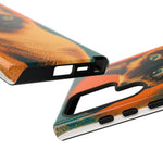 Siamese Cat Retro Halftone Portrait Case - Orange Teal Print