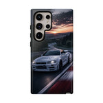 Skyline GT-R R34 White Nurburgring Speed Art Tough Phone Case