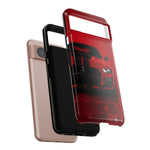 Red Mustang Art Phone Case, GT500 American Muscle Car Tough Cover