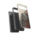 Autumn Temple Steps phone case | Japanese watercolor landscape cover