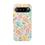 Watercolor Flip Flops pattern Tough Case | Beach Shells Phone Cover