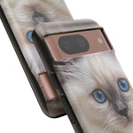 Ragdoll Kitten Phone Case, Blue Eyes Macro Portrait Cover, Gift