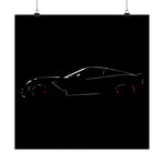 C7 Poster Chevy Sports Car Line Art Wall Print Modern Muscle Garage Deco