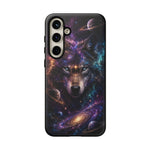 Cosmic Wolf Phone Case, Galaxy Nebula Portrait Tough Cover, Gift