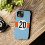 Copy of Blue Orange Number 20 Retro Racing Stripe Tough Phone Case Cover