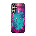Neon Flamingo Pool Vaporwave Art Tough Phone Case