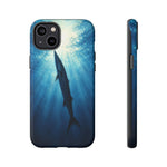 Barracuda Silhouette Phone Case, Sunlit Marine Art Tough Cover