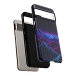 Retro Neon Mountains Phone Case | Vaporwave Galaxy Landscape