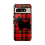 Scottish Terrier Silhouette Plaid Art Tough Phone Case