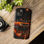Orange Cuda Phone Case, Rainy City Night Muscle Car Tough Cover