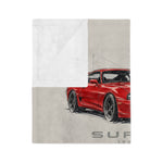 Red 1994 Supra Sketches Velveteen Blanket | Car Illustration Throw