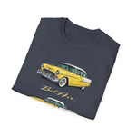 Yellow 1955 Chevy Bel Air T-Shirt | Vintage Classic Car Trio Illustration