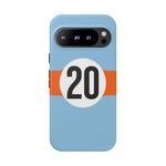 Copy of Blue Orange Number 20 Retro Racing Stripe Tough Phone Case Cover