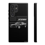 Black Z28 Camaro Phone Case Muscle Car American Flag Tough Cover